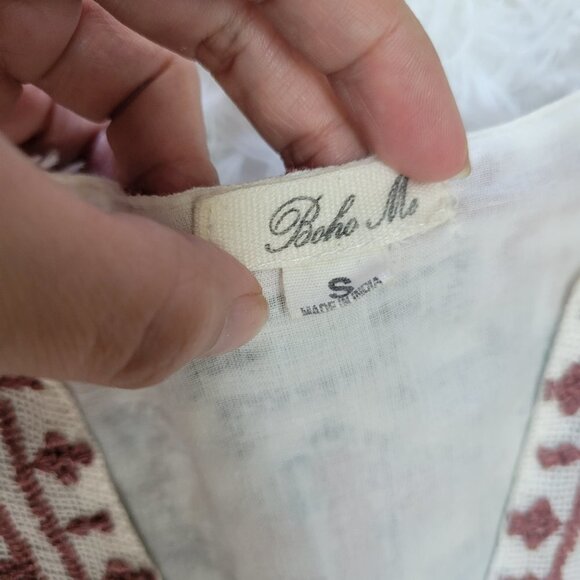 Boho Me Embroidered Crochet High Low Long Sleeve Dress - Size Small - Picture 5 of 12